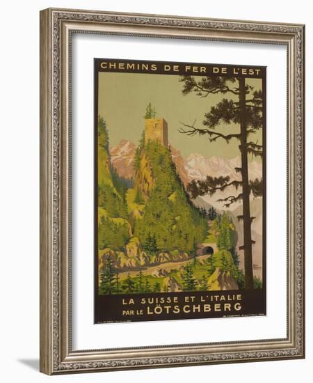 French Railway Travel Poster, Chemin De Fer De L'Est, Switzerland and Italy-null-Framed Giclee Print