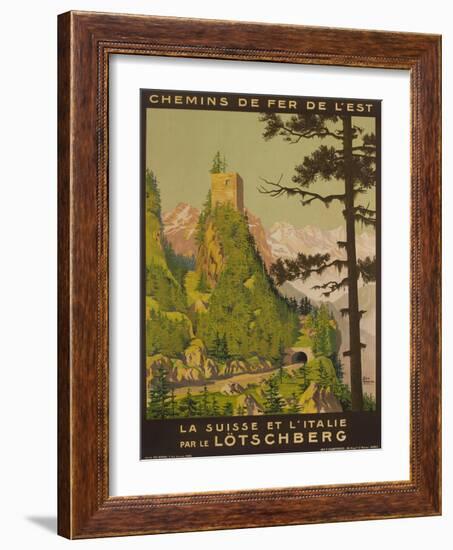 French Railway Travel Poster, Chemin De Fer De L'Est, Switzerland and Italy-null-Framed Giclee Print