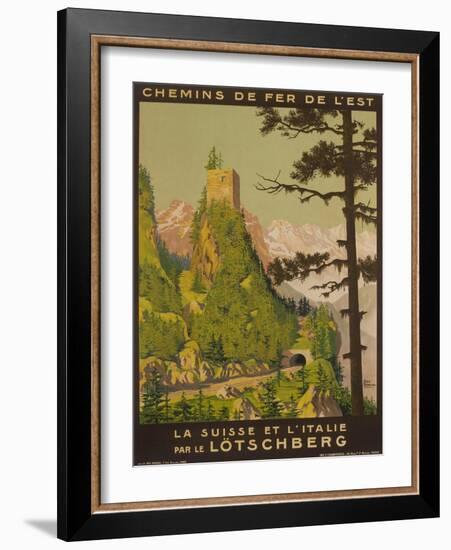 French Railway Travel Poster, Chemin De Fer De L'Est, Switzerland and Italy-null-Framed Giclee Print