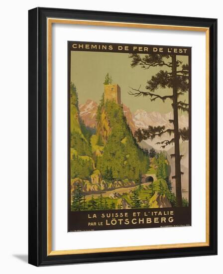 French Railway Travel Poster, Chemin De Fer De L'Est, Switzerland and Italy-null-Framed Giclee Print