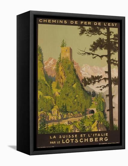 French Railway Travel Poster, Chemin De Fer De L'Est, Switzerland and Italy-null-Framed Premier Image Canvas