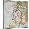 French Railways Old Map (End Of 19Th Century)-marzolino-Mounted Art Print