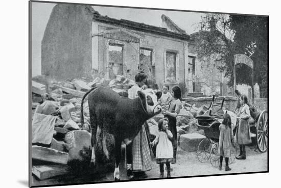 French Refugees Return to their Abandoned Village, Artois, World War I, 1915-null-Mounted Giclee Print