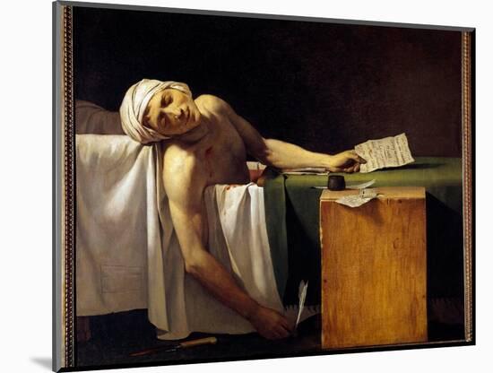 French Revolution: “” Jean Paul Marat (1743-1793) Murdered in His Bathtub on 13/07/1793” Painting B-Jacques Louis David-Mounted Giclee Print