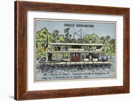 French River Gunboat in Madagascar, 1896-null-Framed Giclee Print