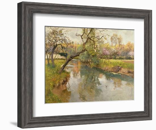 French River Landscape with a Flowering Tree-Fritz Thaulow-Framed Giclee Print