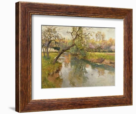 French River Landscape with a Flowering Tree-Fritz Thaulow-Framed Giclee Print