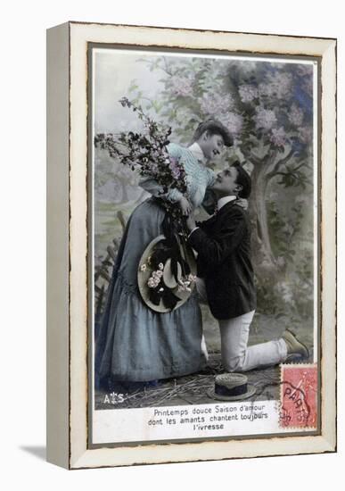 French Romantic Postcard, C1900-null-Framed Premier Image Canvas