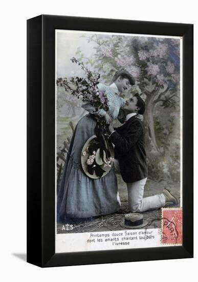 French Romantic Postcard, C1900-null-Framed Premier Image Canvas