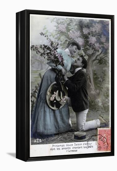 French Romantic Postcard, C1900-null-Framed Premier Image Canvas