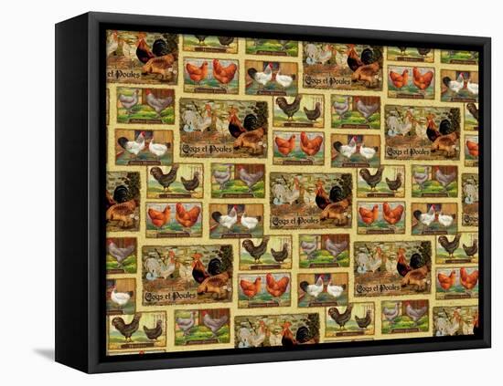 French Roosters-Kate Ward Thacker-Framed Premier Image Canvas