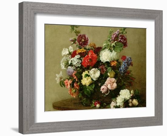 French Roses and Peonies, 1881-Henri Fantin-Latour-Framed Giclee Print