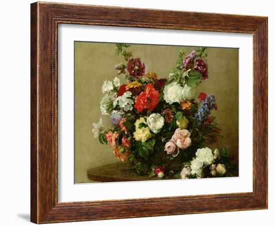 French Roses and Peonies, 1881-Henri Fantin-Latour-Framed Giclee Print