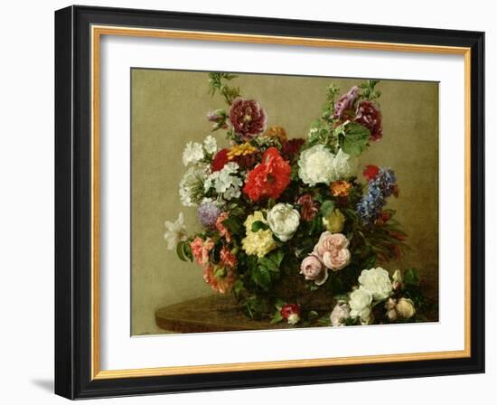 French Roses and Peonies, 1881-Henri Fantin-Latour-Framed Giclee Print
