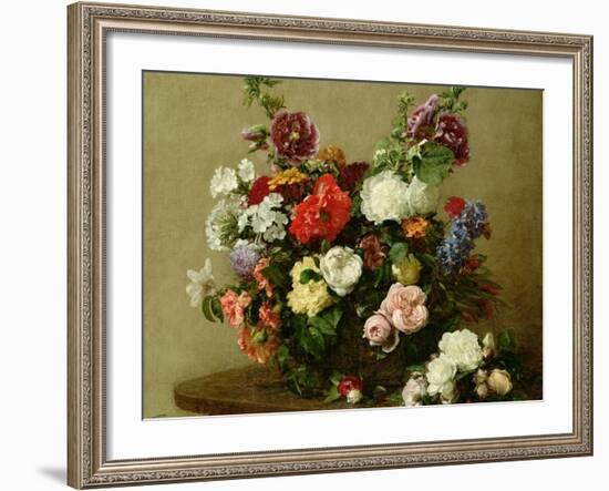 French Roses and Peonies, 1881-Henri Fantin-Latour-Framed Giclee Print