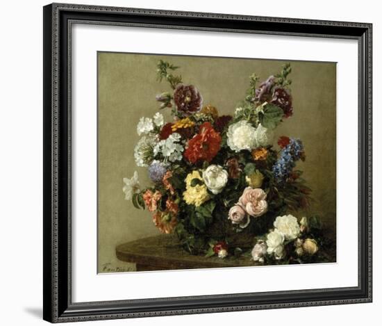 French Roses And Peonies-Henri Fantin-Latour-Framed Premium Giclee Print