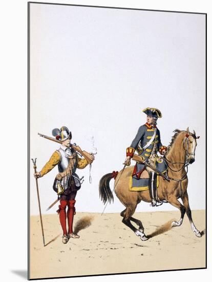 French Royal Troops, C1750-A Lemercier-Mounted Giclee Print