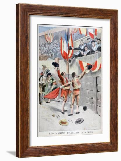 French Sailors Watching a Bull Fight, Xeres, Spain, 1899-Eugene Damblans-Framed Giclee Print