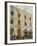 French Sapeurs-Pompiers Use a Long Ladder to Reach the Highest Floors of a Burning Building-null-Framed Photographic Print