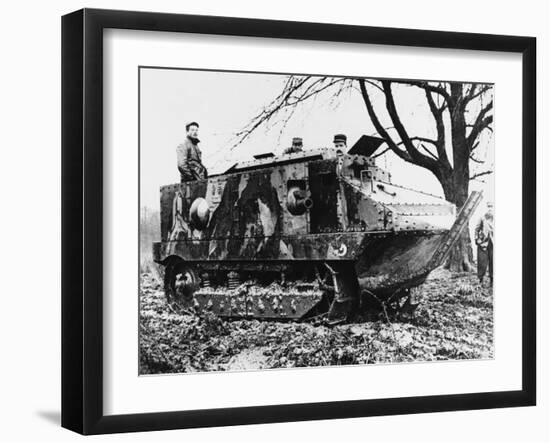 French Schneider Tank at Marly-Le-Roi During World War I-Robert Hunt-Framed Photographic Print