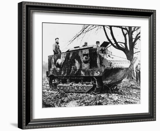 French Schneider Tank at Marly-Le-Roi During World War I-Robert Hunt-Framed Photographic Print