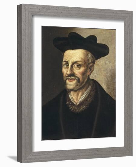 French School (17th C)-François Rabelais-Framed Art Print