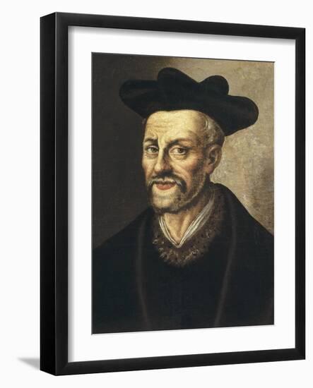 French School (17th C)-François Rabelais-Framed Art Print