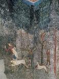 Men Hunting with Dogs, Detail from La Chambre Du Cerf (Stag Room) 1343 (Fresco)-French School-Giclee Print