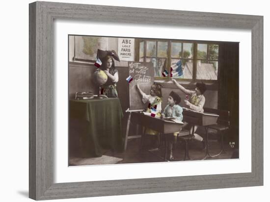 French Schoolkids-null-Framed Photographic Print