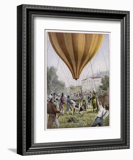 French Scientist Gay-Lussac Makes One of His Ascents at Paris-null-Framed Art Print