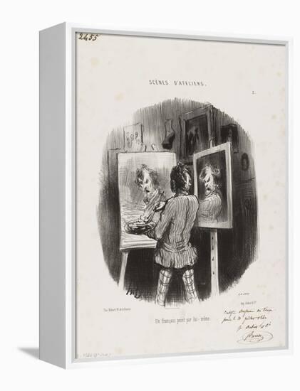 French Self-Portrait-Honore Daumier-Framed Premier Image Canvas