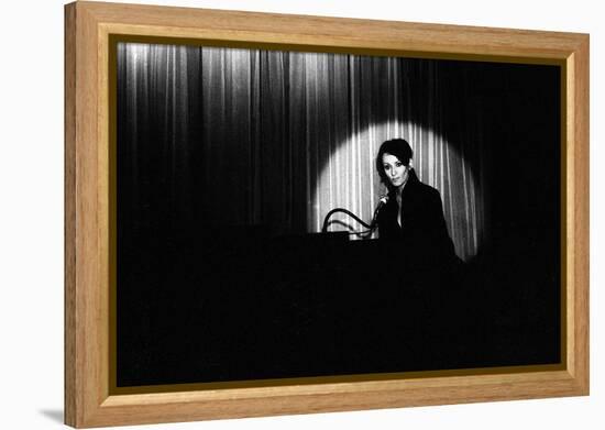 French Singer Barbara Onstage in a Cabaret, Paris 1971-null-Framed Stretched Canvas