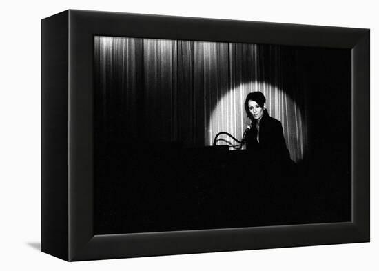 French Singer Barbara Onstage in a Cabaret, Paris 1971-null-Framed Stretched Canvas