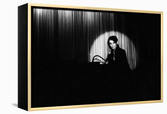 French Singer Barbara Onstage in a Cabaret, Paris 1971-null-Framed Stretched Canvas