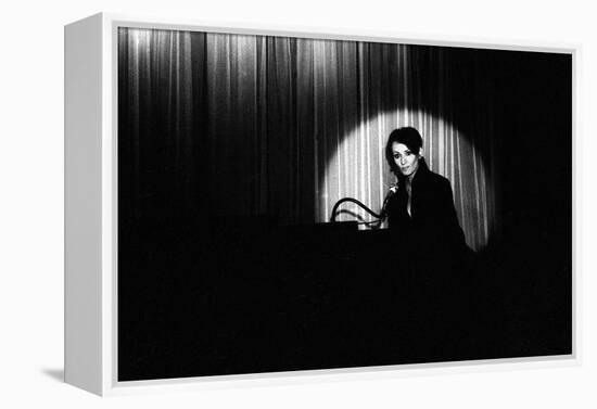 French Singer Barbara Onstage in a Cabaret, Paris 1971-null-Framed Stretched Canvas