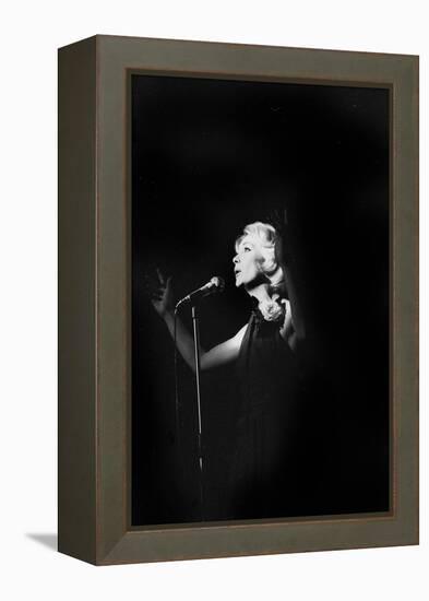 French Singer Betty Mars on Stage in Bobino, Paris, February 1972-null-Framed Stretched Canvas