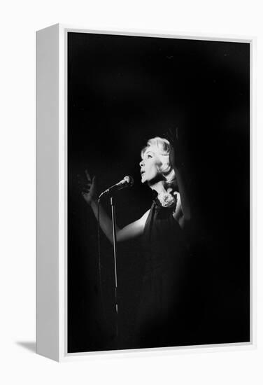 French Singer Betty Mars on Stage in Bobino, Paris, February 1972-null-Framed Stretched Canvas