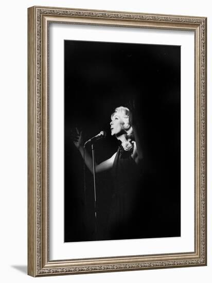 French Singer Betty Mars on Stage in Bobino, Paris, February 1972-null-Framed Photo