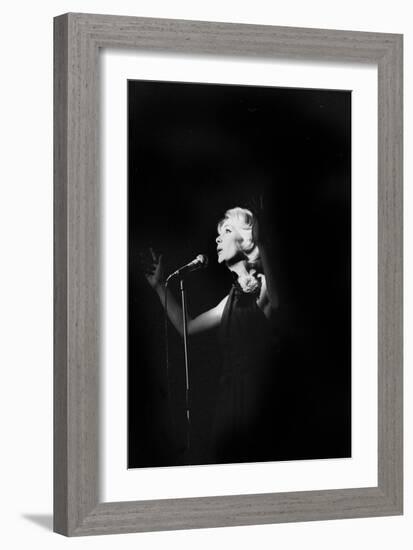 French Singer Betty Mars on Stage in Bobino, Paris, February 1972-null-Framed Photo