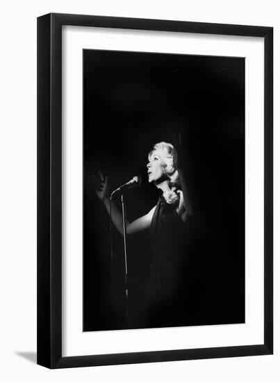 French Singer Betty Mars on Stage in Bobino, Paris, February 1972-null-Framed Photo