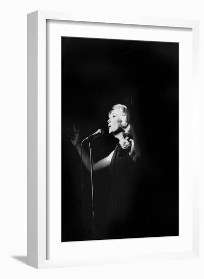 French Singer Betty Mars on Stage in Bobino, Paris, February 1972-null-Framed Photo