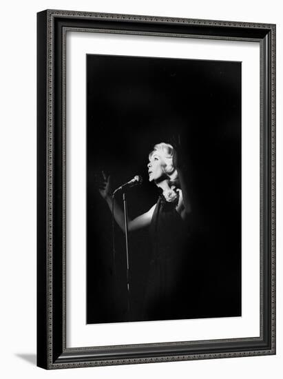 French Singer Betty Mars on Stage in Bobino, Paris, February 1972-null-Framed Photo