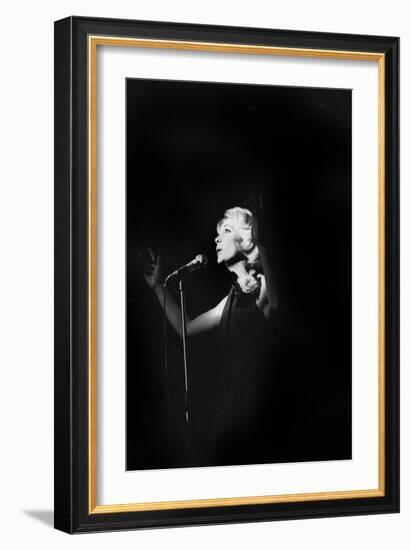 French Singer Betty Mars on Stage in Bobino, Paris, February 1972-null-Framed Photo