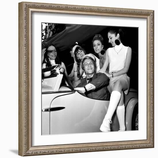 French Singer Jacques Dutronc for Launching of "Siata Spring" Car, 25 May 1967-null-Framed Photo