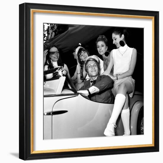 French Singer Jacques Dutronc for Launching of "Siata Spring" Car, 25 May 1967-null-Framed Photo