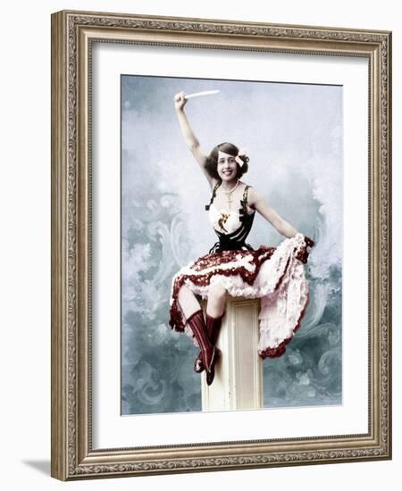 French Singer Jeanne Bourgeois Aka Mistinguett (1875-1956) in, 1902. Colorized Document-null-Framed Photo