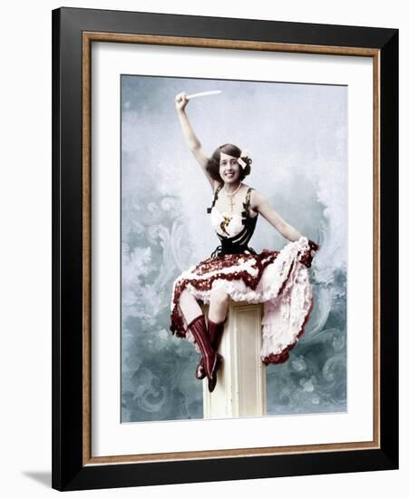 French Singer Jeanne Bourgeois Aka Mistinguett (1875-1956) in, 1902. Colorized Document-null-Framed Photo