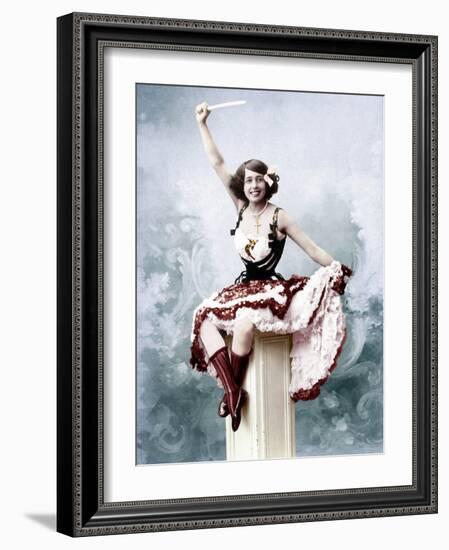 French Singer Jeanne Bourgeois Aka Mistinguett (1875-1956) in, 1902. Colorized Document-null-Framed Photo