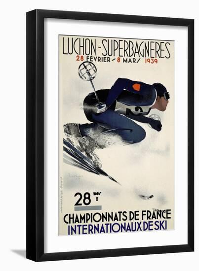 French Ski Competition 1939-Vintage Lavoie-Framed Giclee Print