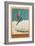 French Ski Poster with Ski Jumper-null-Framed Premium Giclee Print